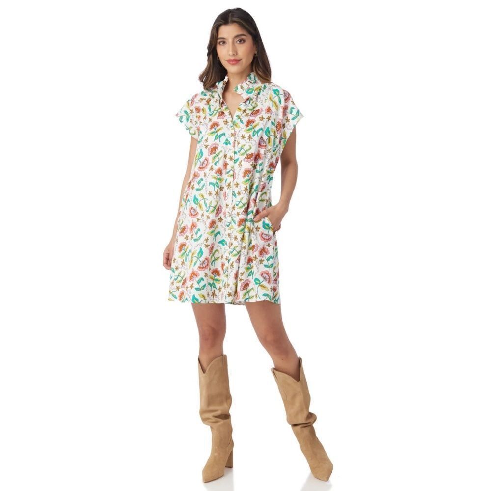 NWOT Crosby by Mollie Burch Wilhelmina Dress in Woodcut Floral Size SMALL